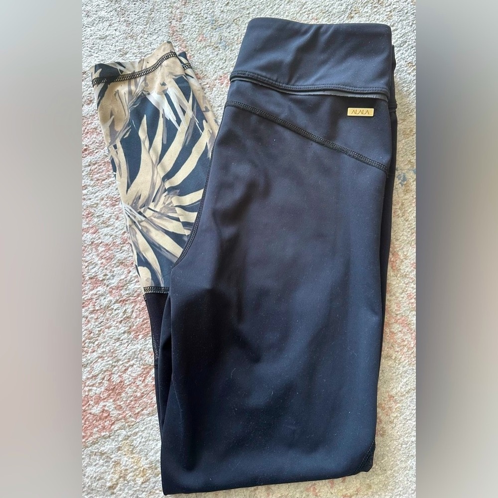 Alala Black & Print Mesh Panel Leggings Size S